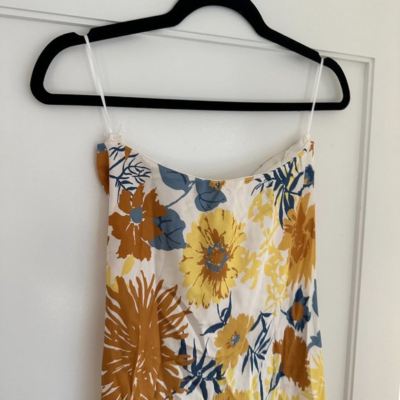 NWT Reformation Joana Strapless Silk Charmeuse Midi Dress Sz XS Livia Floral - Picture 7 of 8